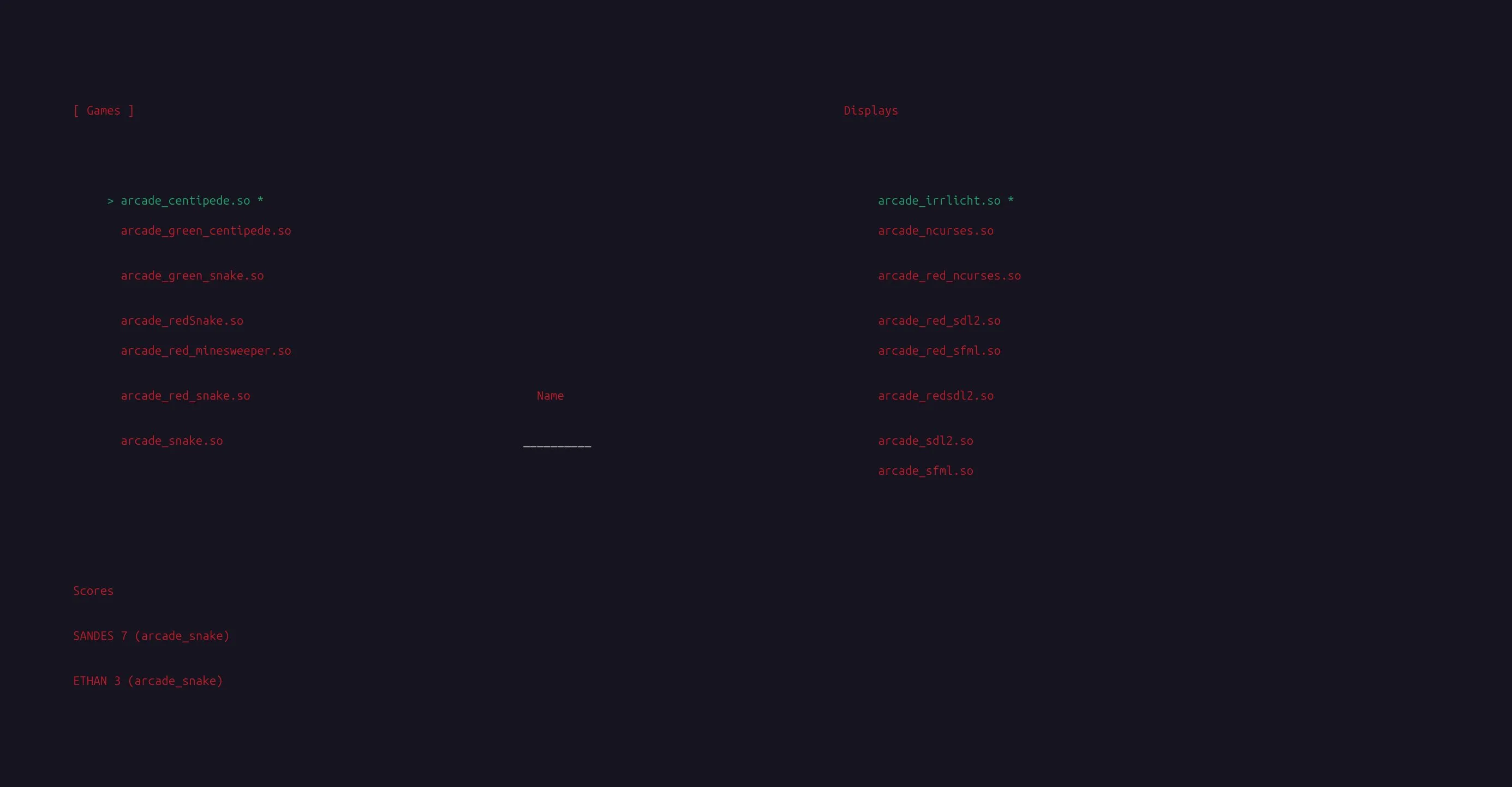 lib graphique ncurses externe