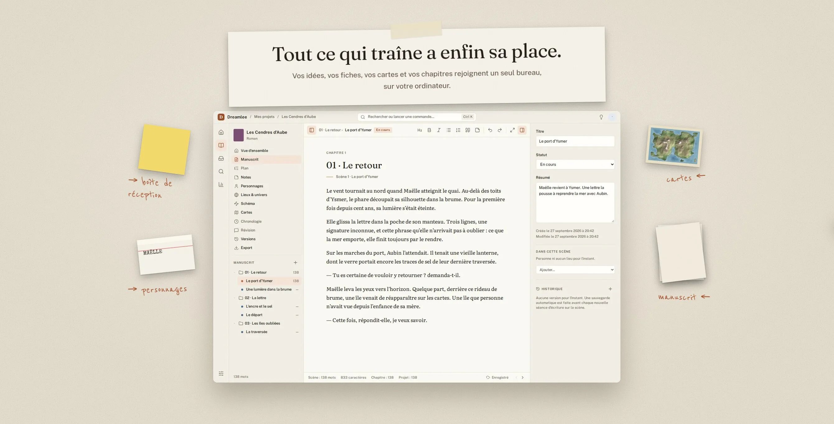 L'éditeur adapté aux longues sessions d'écriture