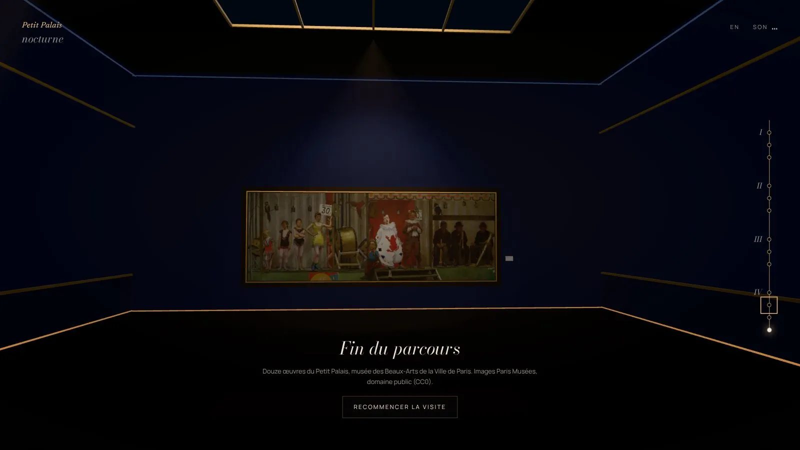 La dernière salle et la frise de six mètres de Pelez, à la fin du parcours